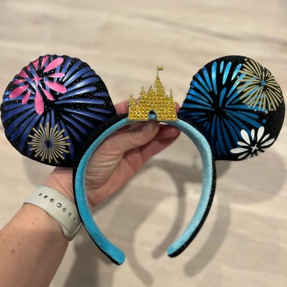 Disney Parks Mickey Main Attraction Ear Headband Cinderella Castle Fireworks - Picture 14 of 14